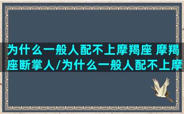 为什么一般人配不上摩羯座 摩羯座断掌人/为什么一般人配不上摩羯座 摩羯座断掌人-我的网站